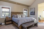 large and cozy master suite with king bed